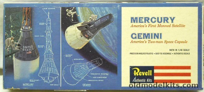 Revell 1/48 Mercury and Gemini Capsules, H1834-100 plastic model kit